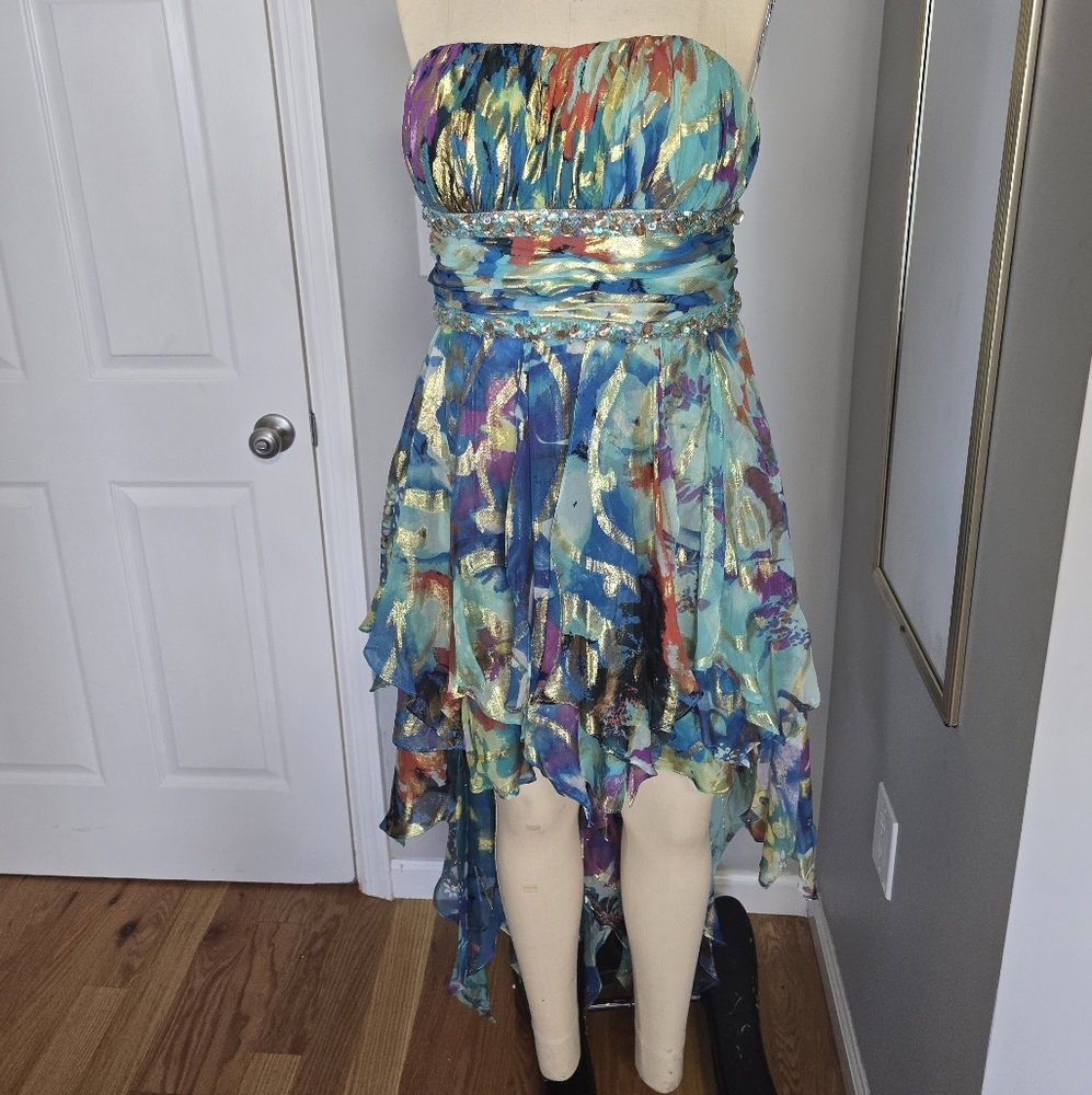 Xscape Multicolor Strapless Women's Dress